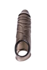 ToyFa XLover, Penis sleeve, for enlargement, TPE, transparent black, 15,5 cm - obrazek 5