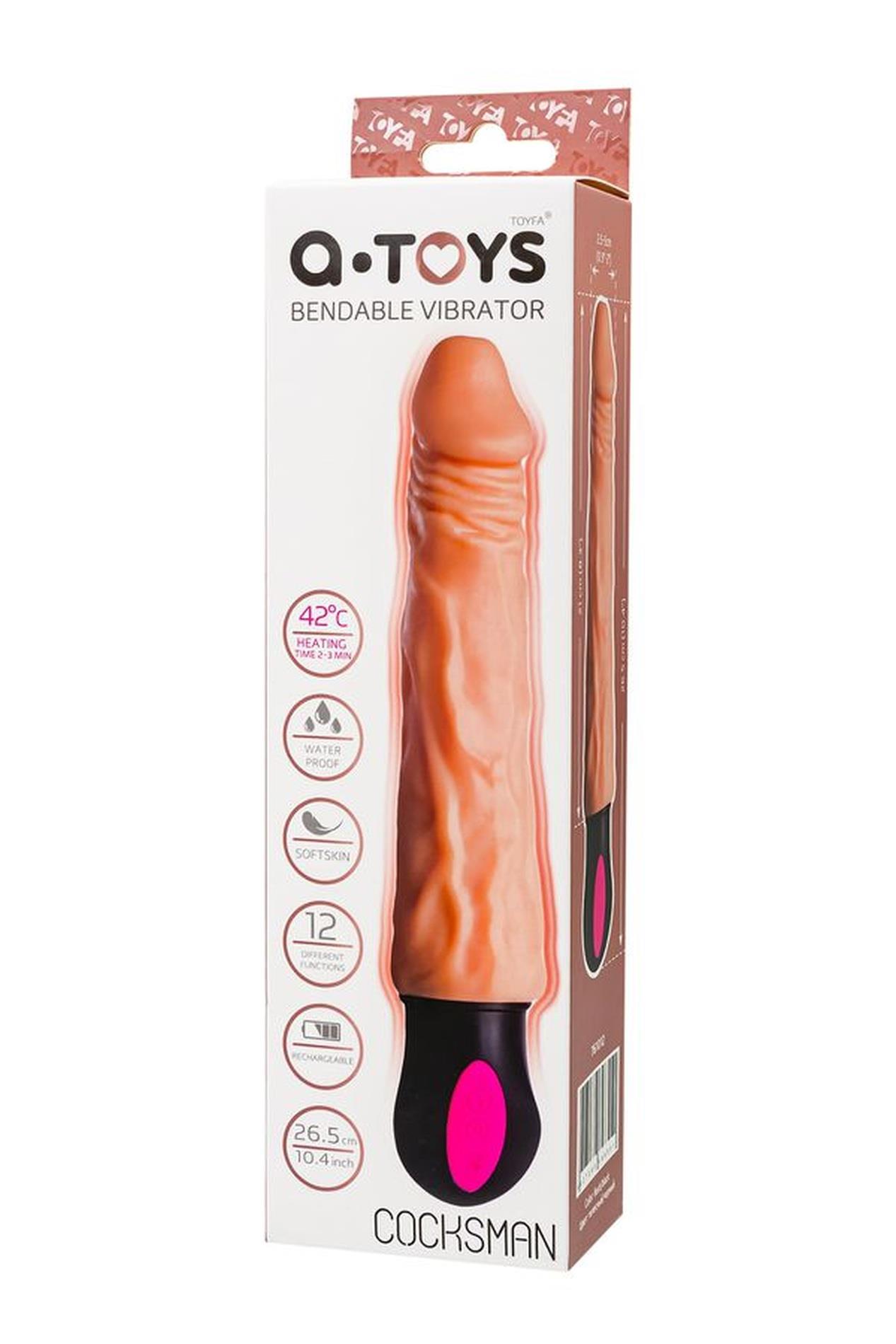 39-761012 A-TOYS Realistic Vibrator with heating, TPE, 12 Modes, bendable, recharble - obrazek 1