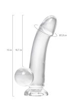 Realistic dildo A-Toys by TOYFA Cryst, TPE, transparent, 15 cm - obrazek 9