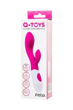 A-TOYS, Vibrator Fela with Clitoral Stimulator, Silicone, Pink, 20.5 cm, 10 speeds, 2xAAA - obrazek 3