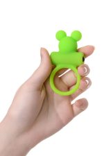 Cock ring A-Toys with vibro bullet; green - obrazek 4