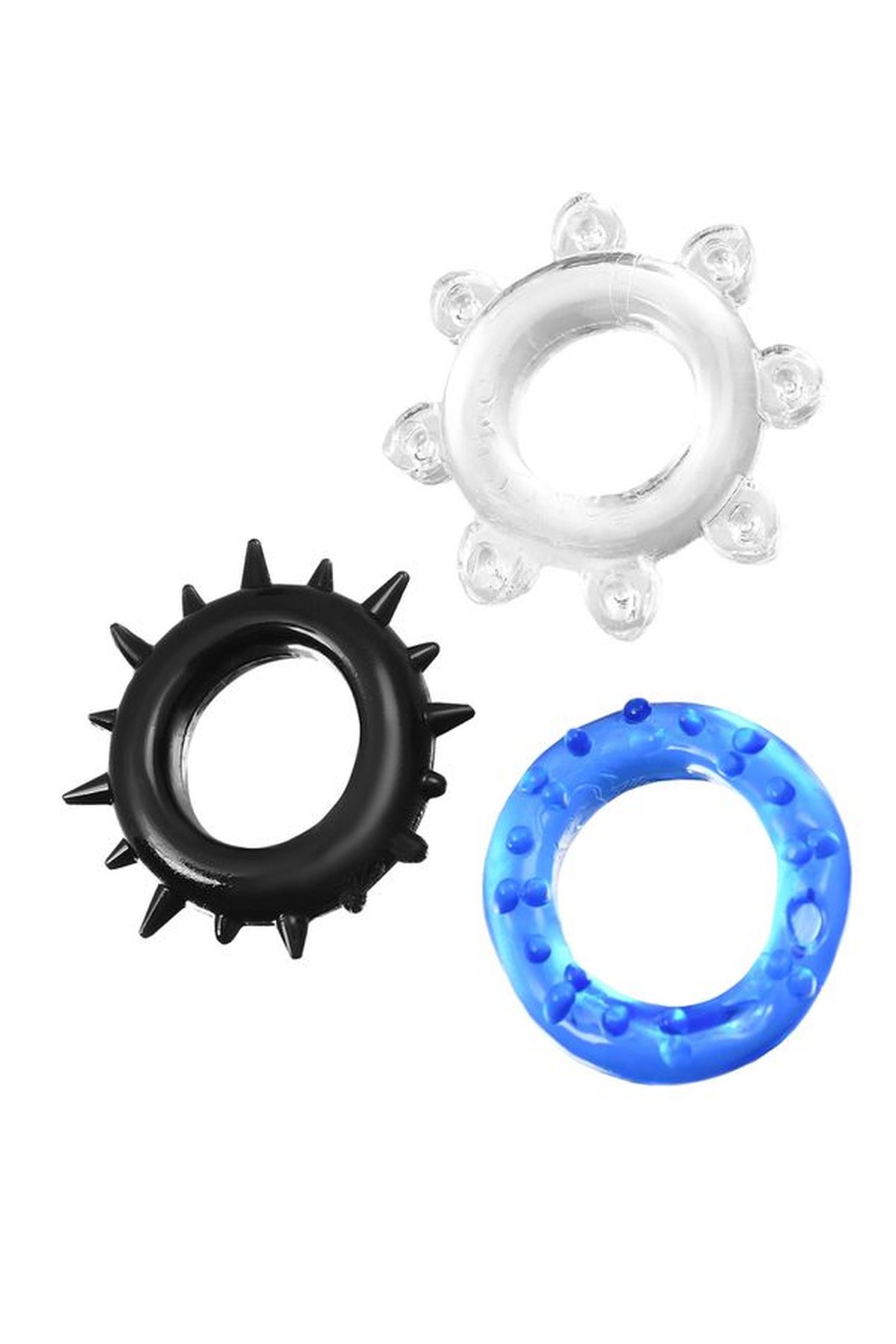 39-769003_01 A-TOYS, Cockrings set, 3 pcs.Mix color, TPE, O 3 cm - obrazek 1