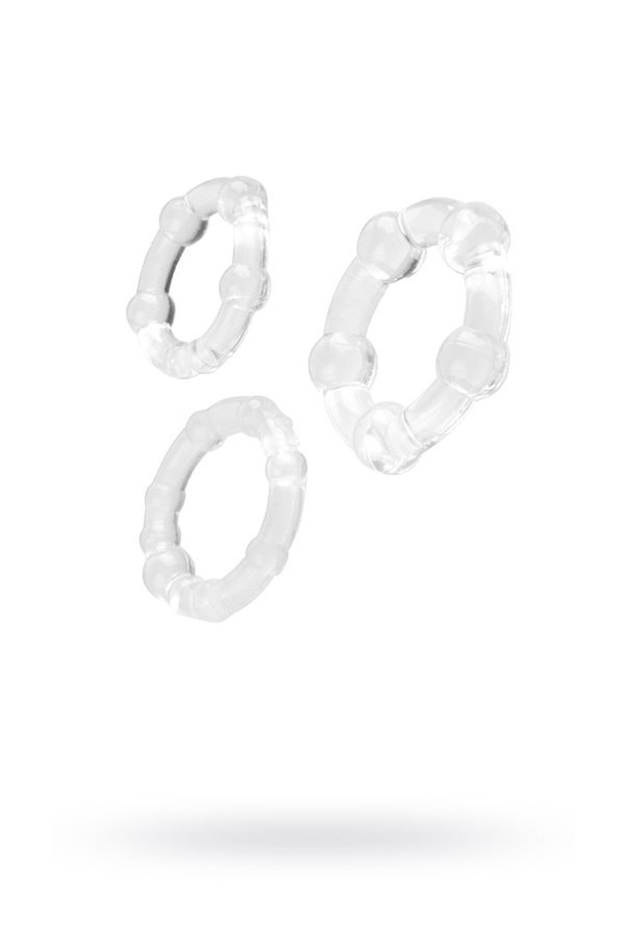 39-769004_01 A-TOYS, Cockrings set, 3 pcs.TPE,Transparent, O 3,5 / 3/2 cm - obrazek 1