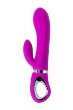 JOS JOLY, Vibrator with clitoral stimulator with WOW mode, silicone, fuchsia, 19.6 cm - obrazek 4