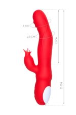 JOS Redli vibrator with moving head, silicone, red, 21 cm - obrazek 11