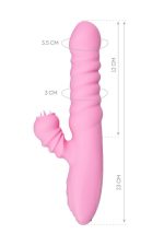 JOS Lixy vibrator, with Up&Down function, silicone, pink, 23 cm - obrazek 11