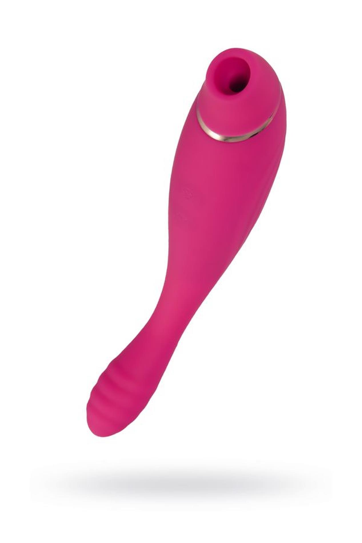 39-783039_01 JOS Danvi vibrator with vacuum wave stimulation, silicone, pink, 21.5 cm - obrazek 1