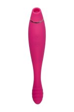JOS Danvi vibrator with vacuum wave stimulation, silicone, pink, 21.5 cm - obrazek 4