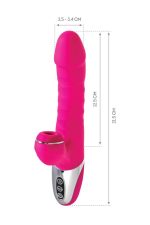 JOS Thrusting and sucking vibrator To-Frolly, silicone, pink, 21,5cm - obrazek 5
