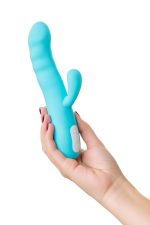 JOS Vibrator-rotator with clitoral stimulation JOS MERRY-SWI, silicone, blue, 20.7 cm - obrazek 7