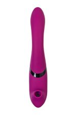 JOS Vibrator with clitoral stimulator JOS Spin, silicone, purple, 23 cm - obrazek 3