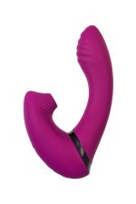JOS Vibrator with clitoral stimulator JOS Spin, silicone, purple, 23 cm - obrazek 4