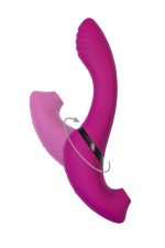 JOS Vibrator with clitoral stimulator JOS Spin, silicone, purple, 23 cm - obrazek 6