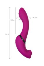 JOS Vibrator with clitoral stimulator JOS Spin, silicone, purple, 23 cm - obrazek 9