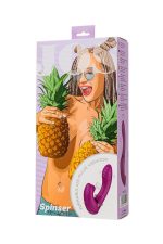 JOS Vibrator with clitoral stimulator JOS Spin, silicone, purple, 23 cm - obrazek 10