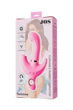 JOS Vibrator with clitoral stimulator JOS Twistme, silicone, pink, 19.5 cm - obrazek 11