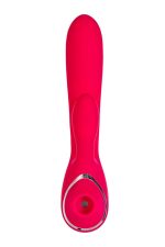 JOS Vibrator with clitoral stimulator JOS Doobl, silicone, pink, 20 cm - obrazek 2