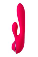 JOS Vibrator with clitoral stimulator JOS Doobl, silicone, pink, 20 cm - obrazek 4