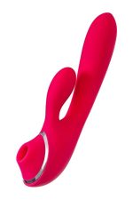 JOS Vibrator with clitoral stimulator JOS Doobl, silicone, pink, 20 cm - obrazek 5