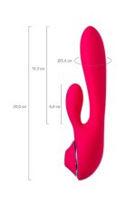 JOS Vibrator with clitoral stimulator JOS Doobl, silicone, pink, 20 cm - obrazek 7
