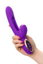 Vibrator with vacuum stimulation and JOS Pitti tongue, silicone, purple, 24 cm - obrazek 5