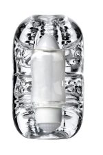 Lingam Khani, Vibrating Masturbator, TPE, Transparent, 9 cm - obrazek 2