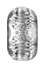 Lingam Khani, Vibrating Masturbator, TPE, Transparent, 9 cm - obrazek 4