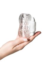 Lingam Khani, Vibrating Masturbator, TPE, Transparent, 9 cm - obrazek 7