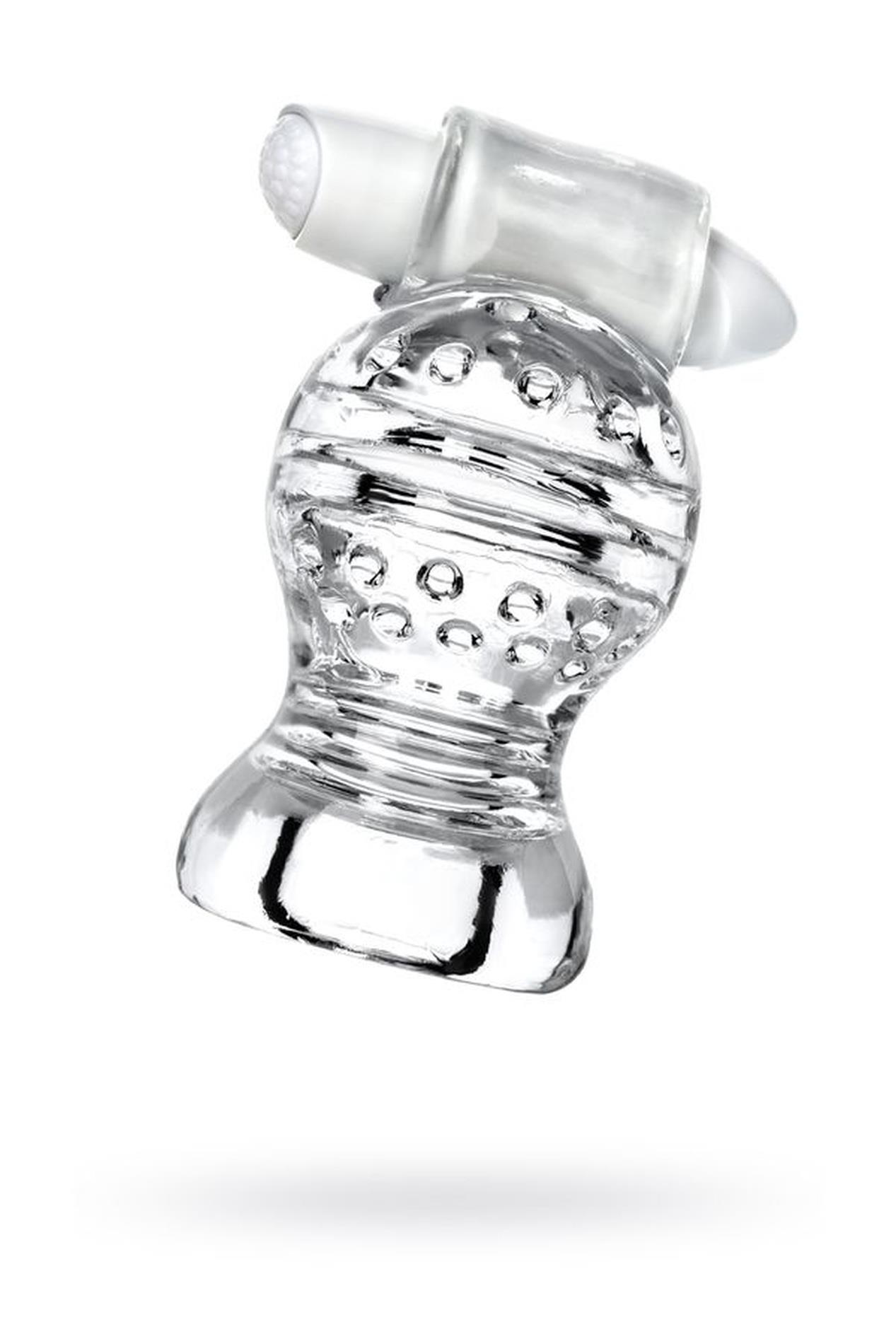 39-880202_01 Lingam Shakti, Vibrating Masturbator, TPE, Transparent, 9 cm - obrazek 1