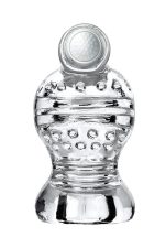 Lingam Shakti, Vibrating Masturbator, TPE, Transparent, 9 cm - obrazek 2