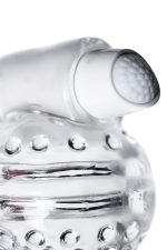 Lingam Shakti, Vibrating Masturbator, TPE, Transparent, 9 cm - obrazek 7