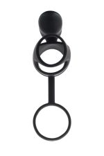 Black & Red, Penis ring with vibration, clitoral stimulation, silicone, black 14.5 cm - obrazek 3
