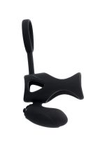 Black & Red, Penis ring with vibration, clitoral stimulation, silicone, black 14.5 cm - obrazek 4