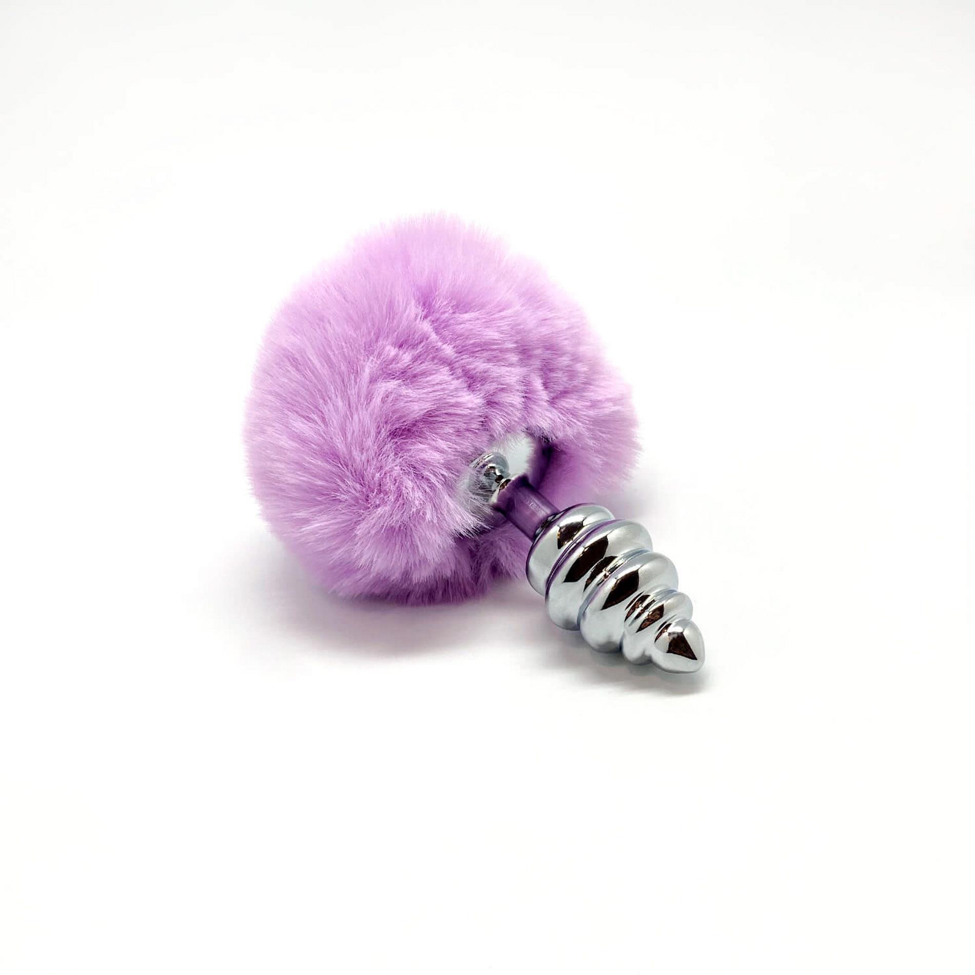 4-70390_01 Metal Anal Fluffy Twist Plug S pink - obrazek 1