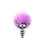 Metal Anal Fluffy Twist Plug S pink - obrazek 2