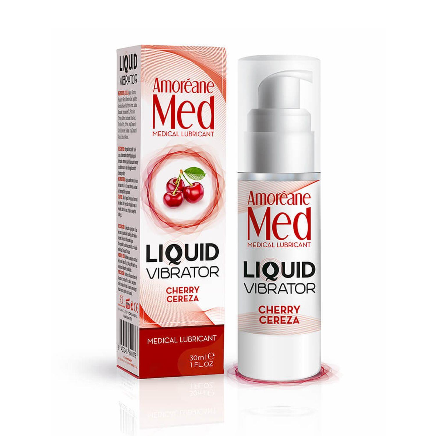 4-PS60107 Żel/sprej-Liquid Vibrator Cherry 30ml. - obrazek 1