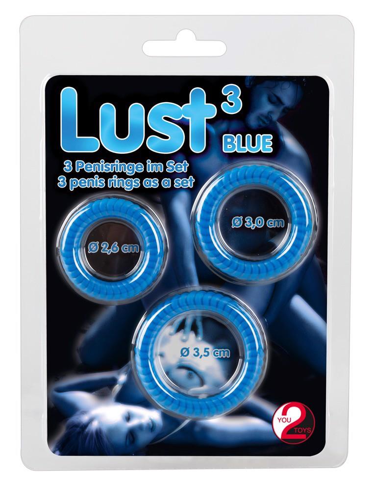 42-05043000000 Lust 3 Cock Rings blue - obrazek 1