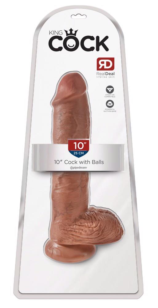 42-05327030000 King Cock 10 inch Balls Tan - obrazek 1