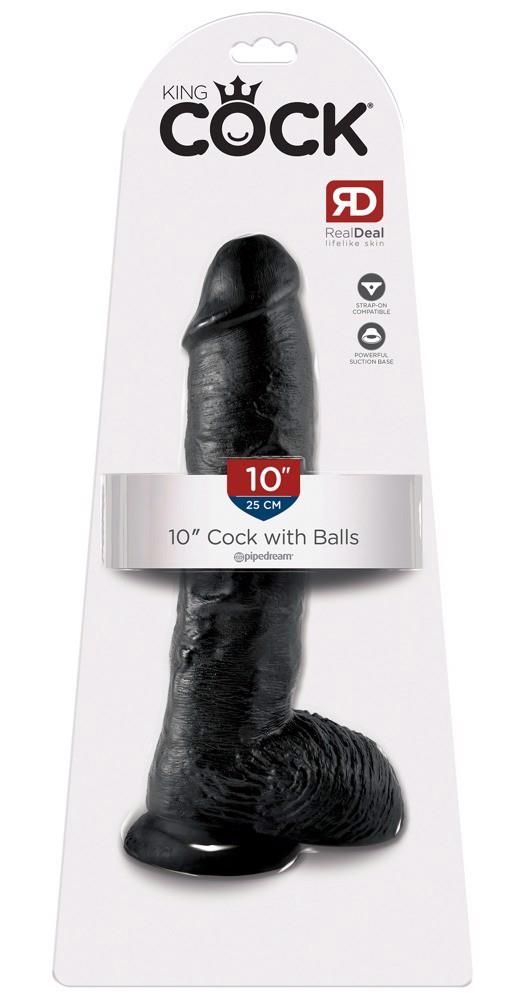 42-05327110000 King Cock 10 inch Balls Black - obrazek 1