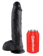 King Cock 10 inch Balls Black - obrazek 2