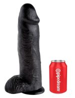 King Cock 12 inch Balls Black - obrazek 2