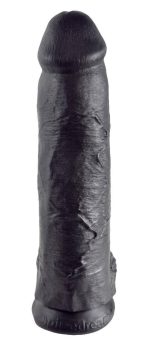 King Cock 12 inch Balls Black - obrazek 3