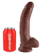 KC 9" Cock with Balls Brown - obrazek 2