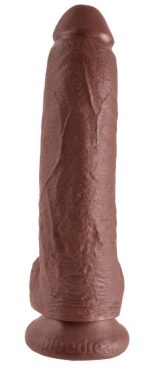KC 9" Cock with Balls Brown - obrazek 3