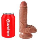 King Cock 7" Cock w Balls Tan - obrazek 2