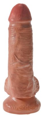 King Cock 7" Cock w Balls Tan - obrazek 3