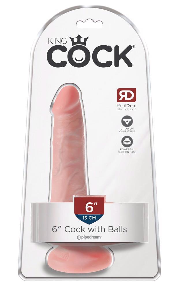 42-05446390000 King Cock 6 Cock w Balls Light - obrazek 1