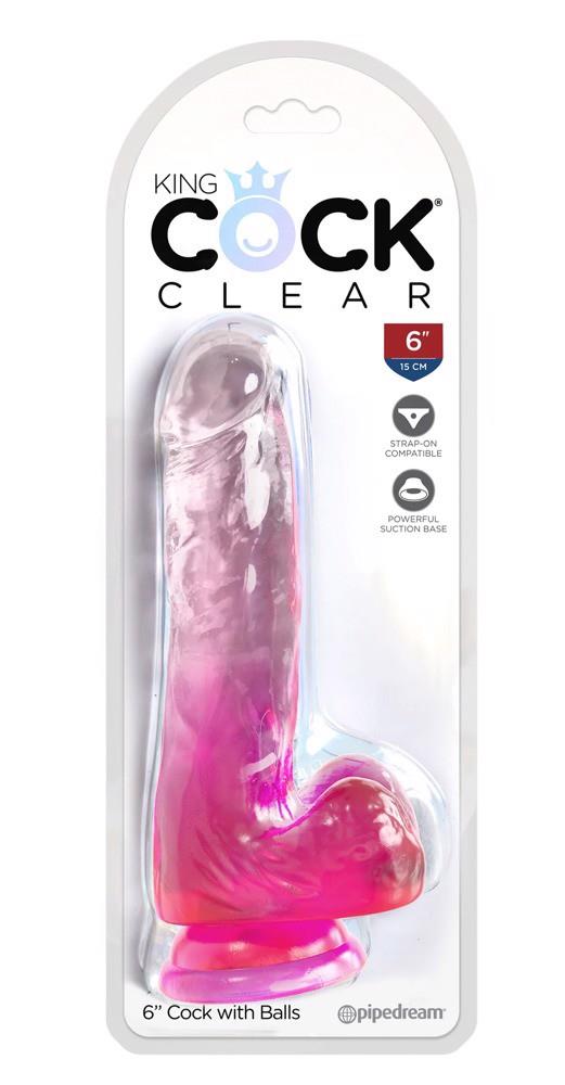 42-05470770000 KingCockClear 6 w balls pink - obrazek 1