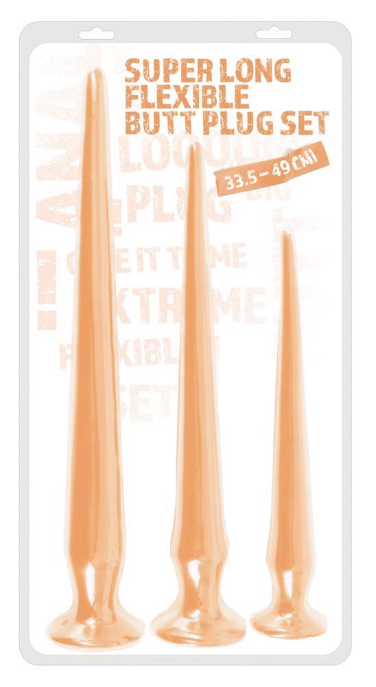 42-05560090000 Super Long Butt Plug Set flesh - obrazek 1