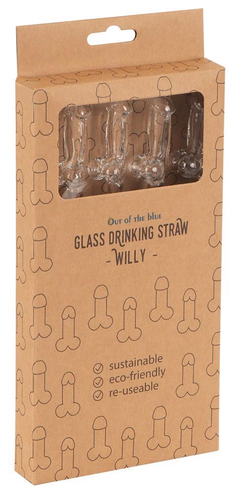42-07009320000 Glass Drinking Straw Willy x 4 - obrazek 1